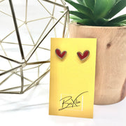 Heart Studs - Red
